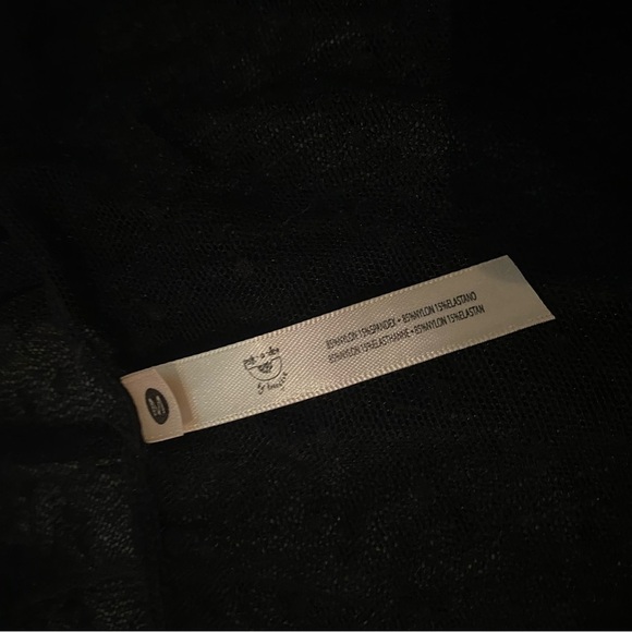 Black sheer micro mesh hearts frilly chemise lingerie - Picture 6 of 6